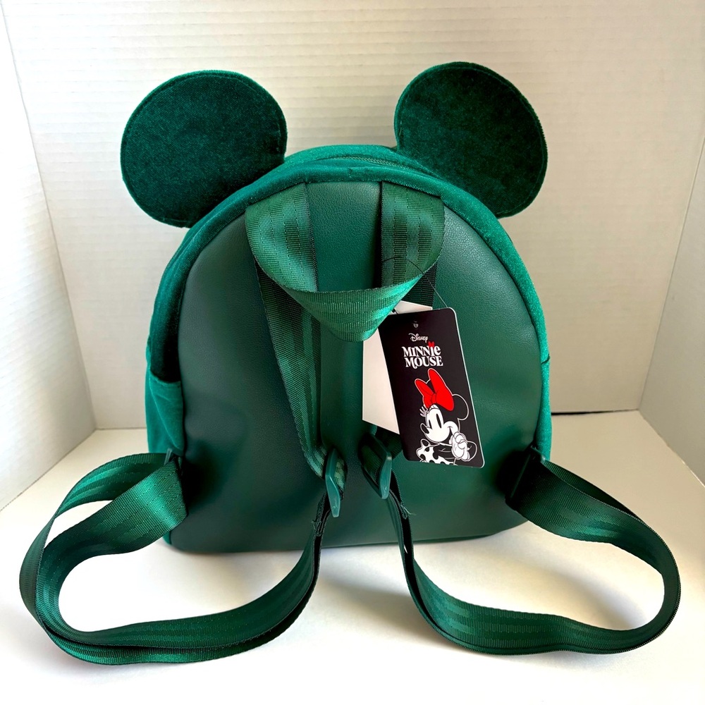 FINAL PRICE DROP! Bioworld Disney Minnie Mouse Green Velvet Mini Backpack NWT - Picture 2 of 14
